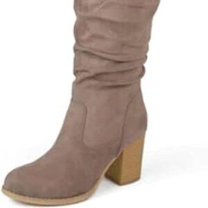 Journee Women's Wide Calf Kaison Boots Taupe, 6